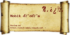 Nobik Ádám névjegykártya